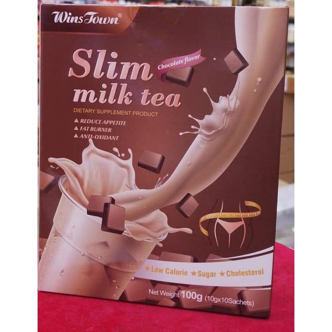 Winstown Slim Milk Tea Dietary Supplement Product Wins Town. A dietary fat burner and antioxidant. Has low calories product which comes with 2 flavors- chocolate and strawberry.Helps also detox inter