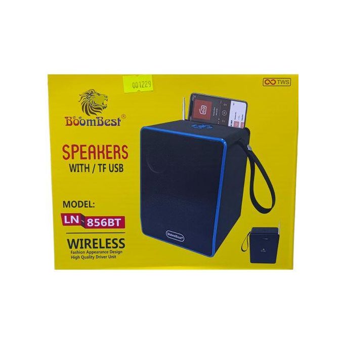 Boombest LN-856BT Wireless Bluetooth Speaker With Radio. High quality driver unit. This speaker features loud volume, & good bass quality, room filling sound. its perfect for home, dorm, kitchen, bath