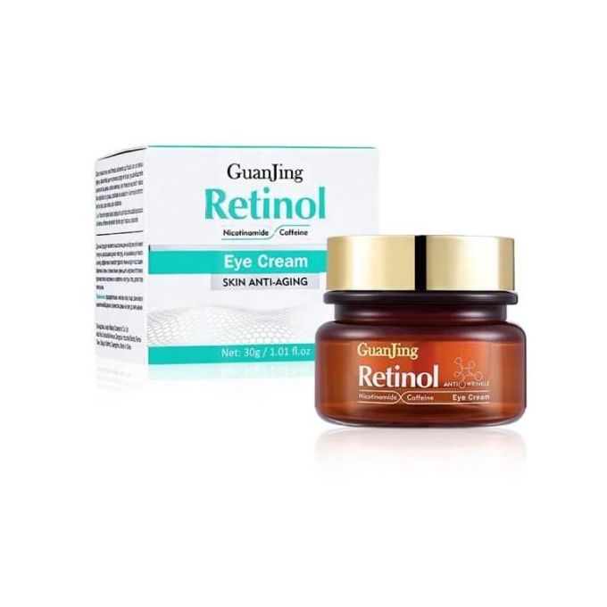 Guanjing Retinol Anti-Aging Eye Cream – 30g. Say goodbye to tired eyes with Guanjing Retinol Anti-Aging Eye Cream – expertly crafted to target wrinkles, eye bags, and dark circles for a youthful, brig