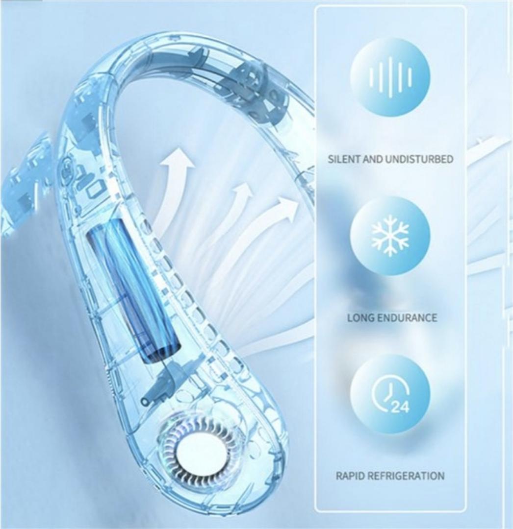 2025 New Rechargeable Rotatable Neck Fan Portable Cooling Sports Fan