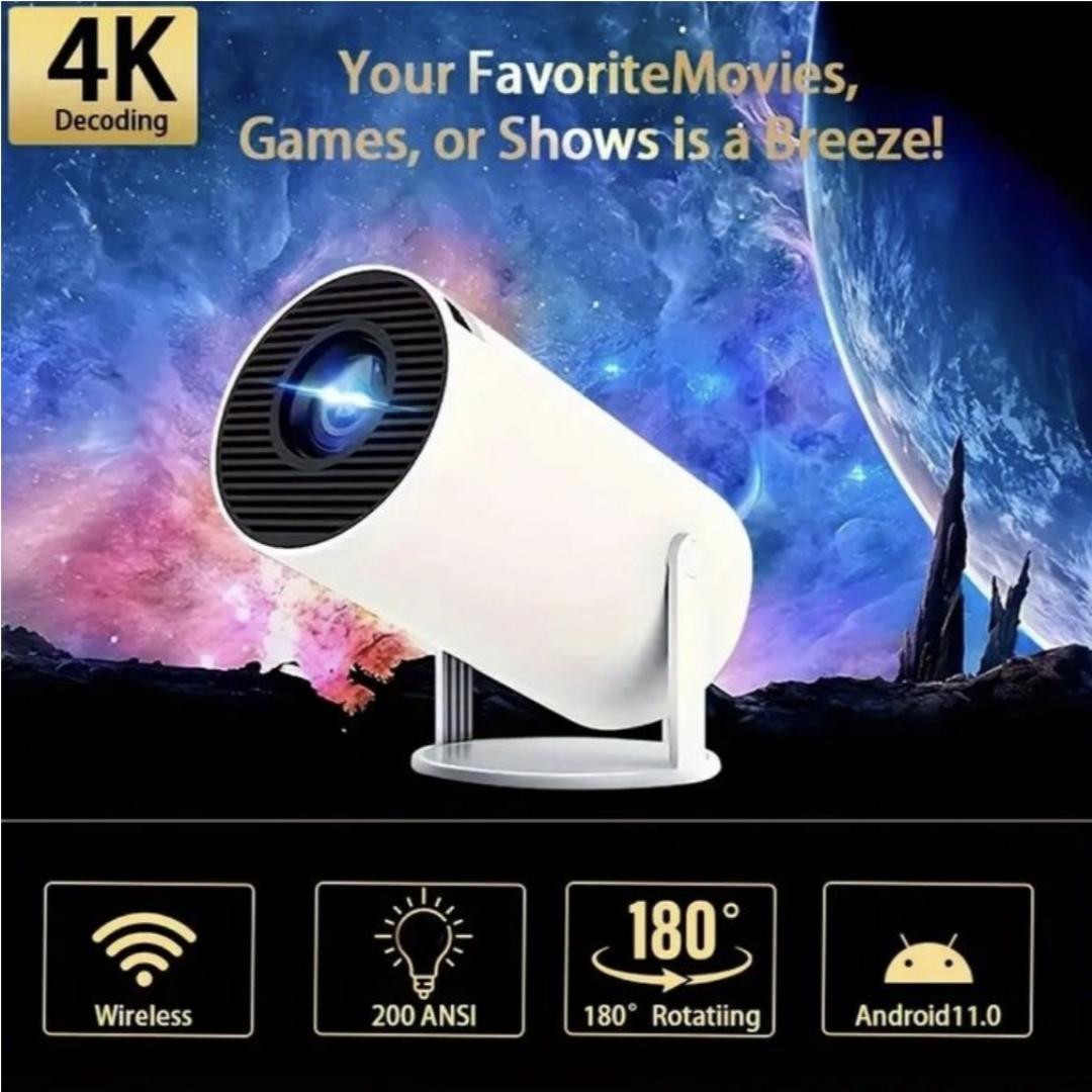 Smart Portable Projector with WiFi 6, Bluetooth 5.0 & Android 11 OS
