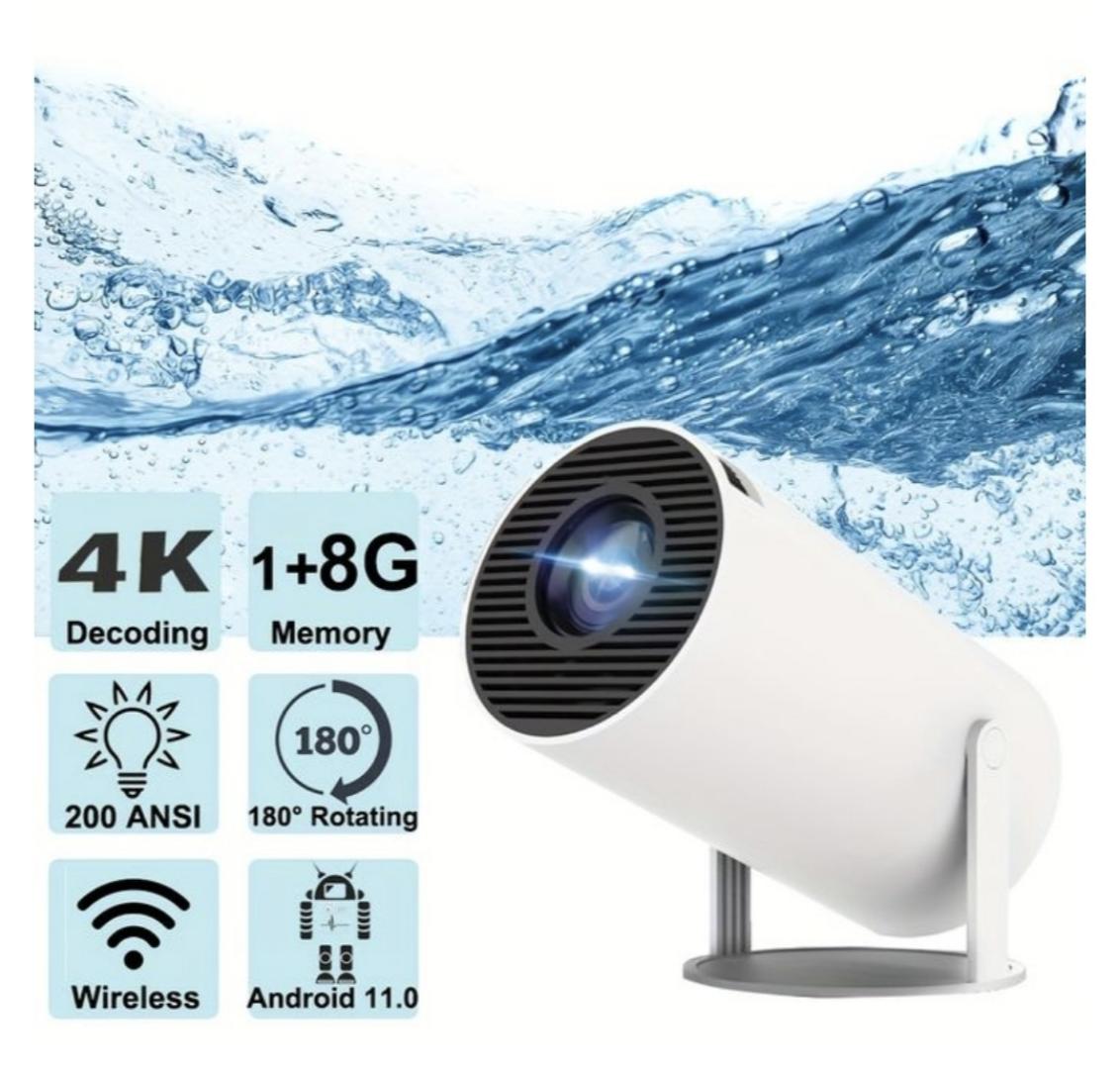 Smart Portable Projector with WiFi 6, Bluetooth 5.0 & Android 11 OS