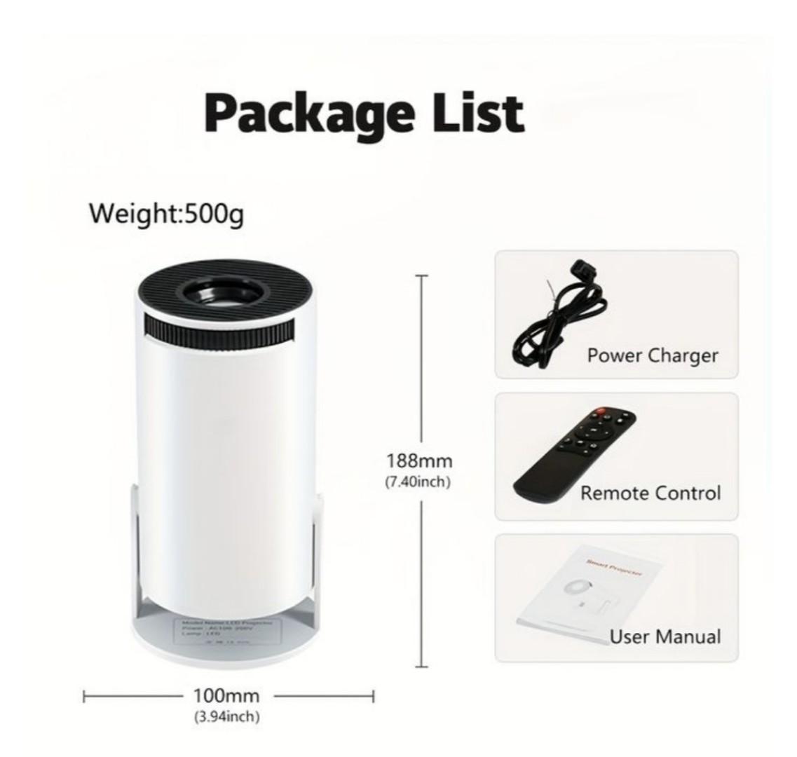 Smart Projector with WiFi 6, Bluetooth 5.0 & Android 11 OS