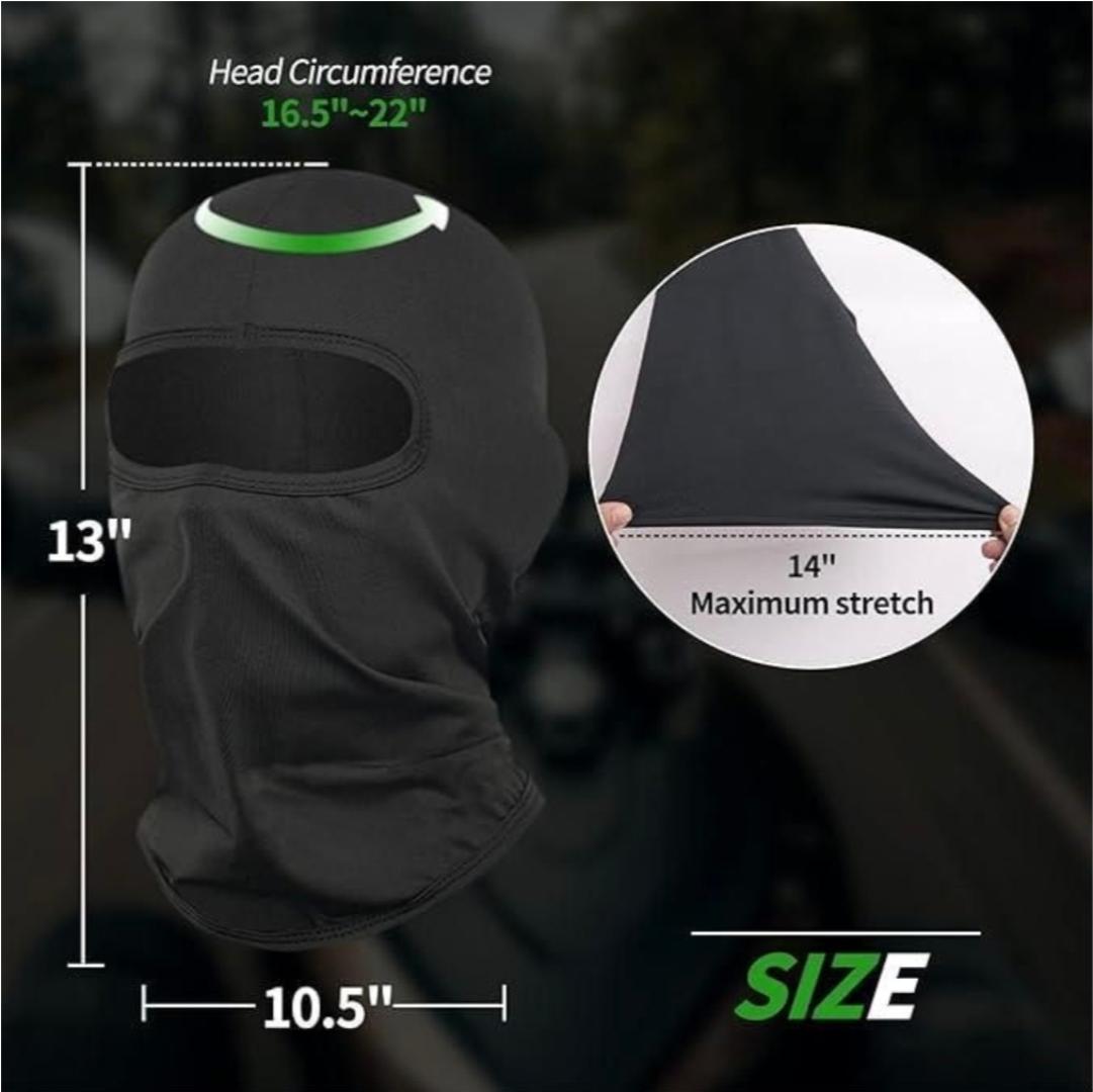 2 Pc COMBO!! Motorcycle Riding Full Face Mask Balaclava with Detachable Goggles for Dust Protection