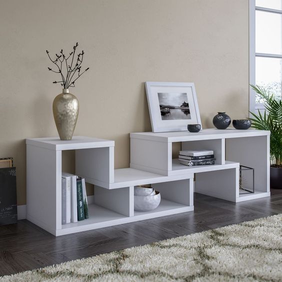 Convertible / Expandable Modern Wooden TV Stand For Up To 55" TV