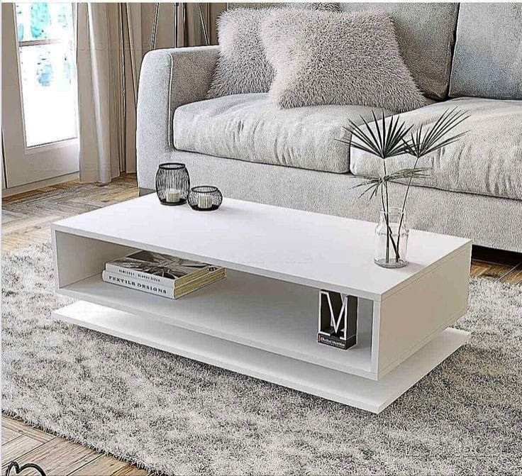 RANDAAL  wooden Coffee Table with Storage (All White)