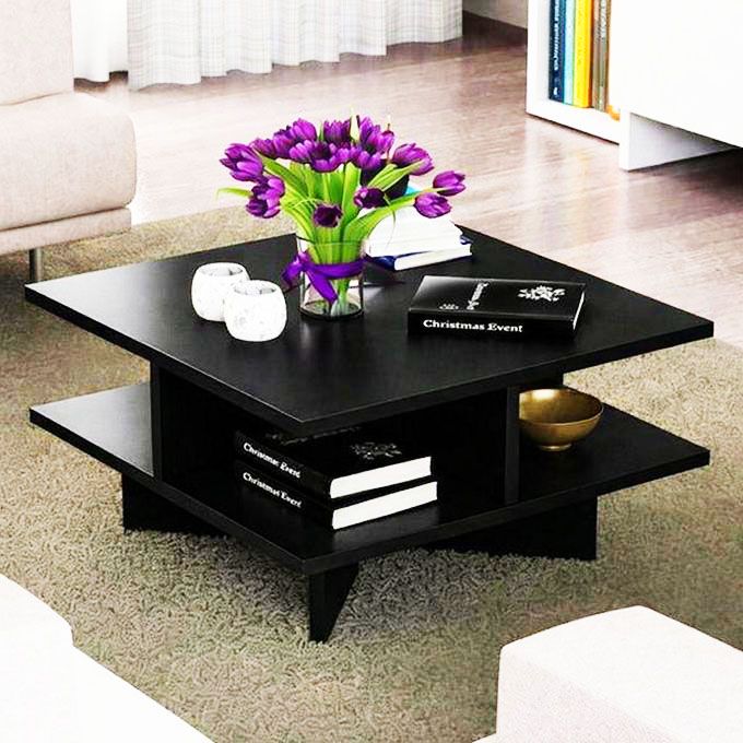Hamilton Modern Design Coffee Table With Storage (All Black II)