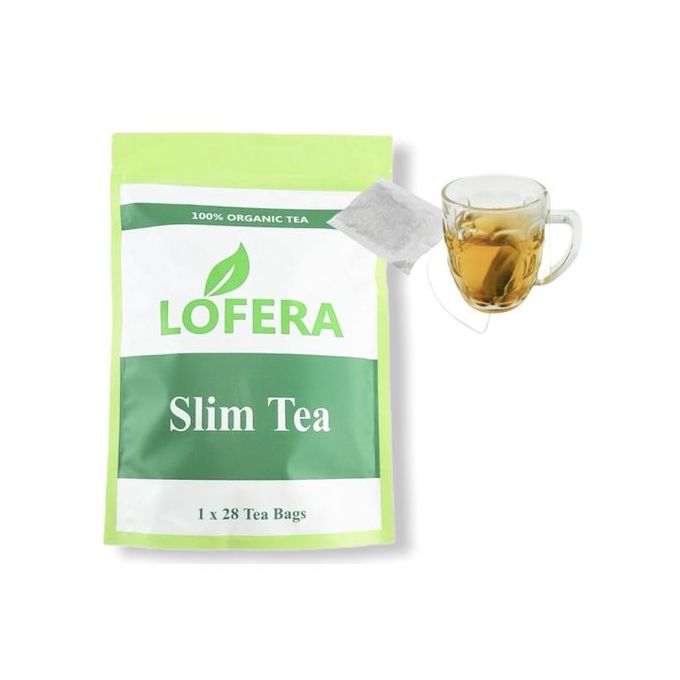 Lofera 100% Organic Slim Tea 28 Bags. LOFERA NATURAL SLIM TEA is an effective tea that detoxifies the body, helps in loosing weight, increases metabolism, curbs appetite and helps to burn excess fats