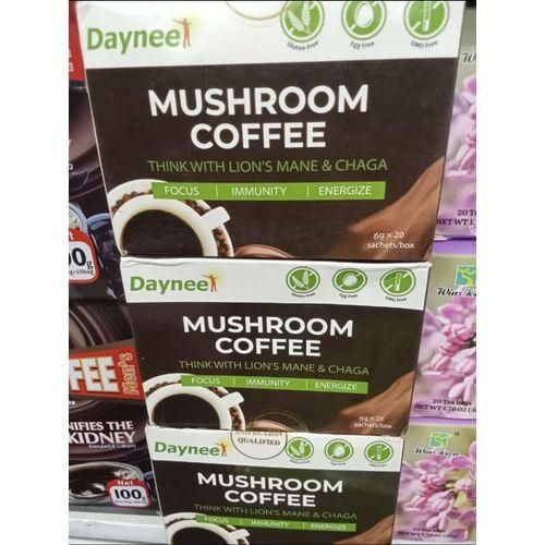Daynee Mushroom Coffee. Boosts immune system and stamina. Supports blood circulation and rejuvenate cells. Oxygenate the body and balance body pH.