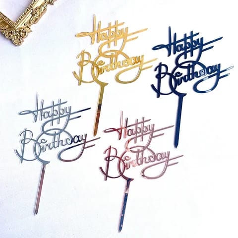 Happy Birthday cake topper Acrylic Cake decorating Supplier Party Decoration