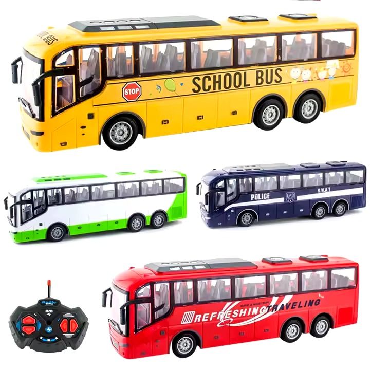 Rc Bus Toy Channel Radio Control City Sightseeing Bus Toy Mini Plastic city school RC bus with light