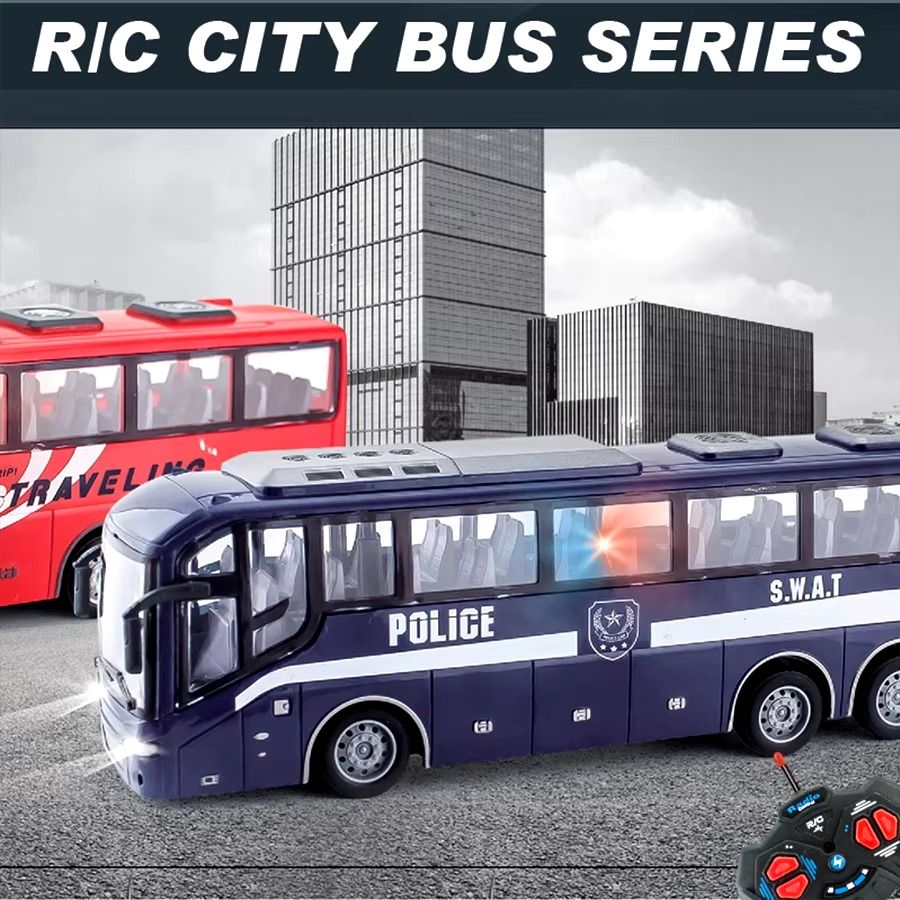 Rc Bus Toy Channel Radio Control City Sightseeing Bus Toy Mini Plastic city school RC bus with light
