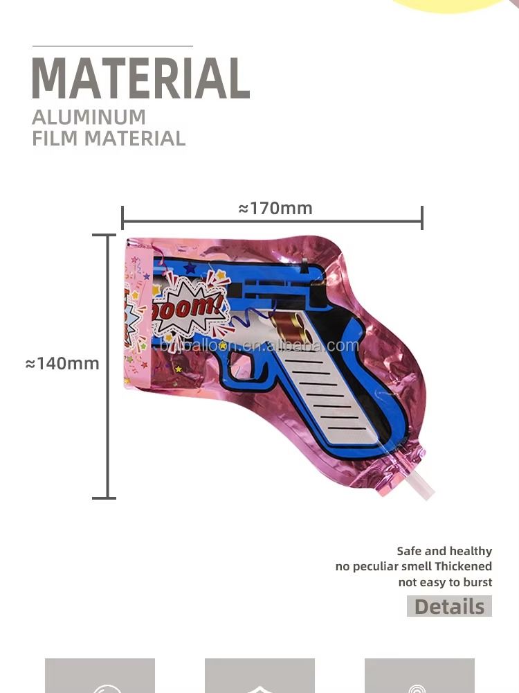 Inflatable Confetti Party Poppers Gun Helium Balloon