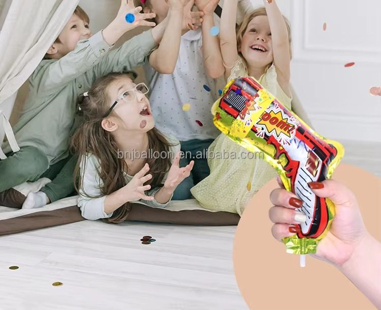 Inflatable Confetti Party Poppers Gun Helium Balloon