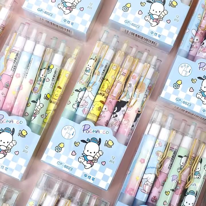 Cute click school gel pen cartoon Bear gel ink pens custom for girls