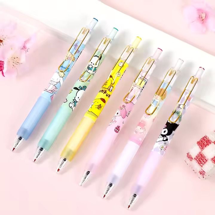 Cute click school gel pen cartoon Bear gel ink pens custom for girls