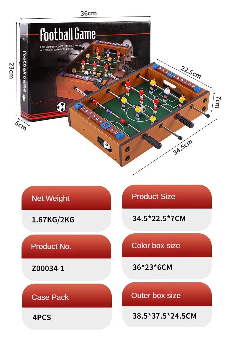 Family Game Two-Player Table Football Four-Pole Table Football Game Mini Soccer Game