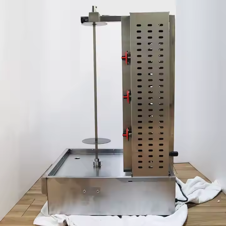 Professional Commercial Gas 3 Burners Shawarma Grill Chicken Kebab Maker Automatic