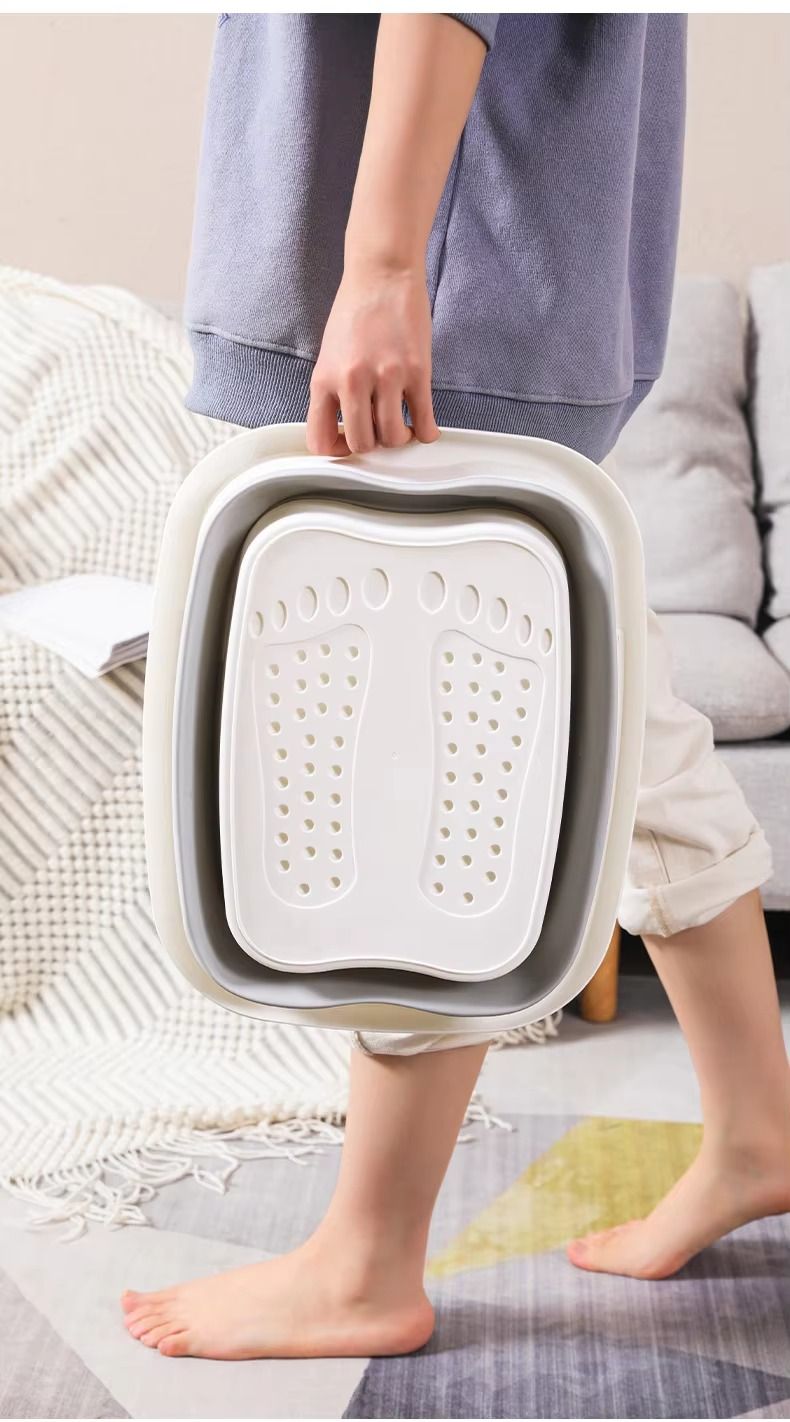Folding Foot Soak Basin Massage Household Adult Footbath With Handle