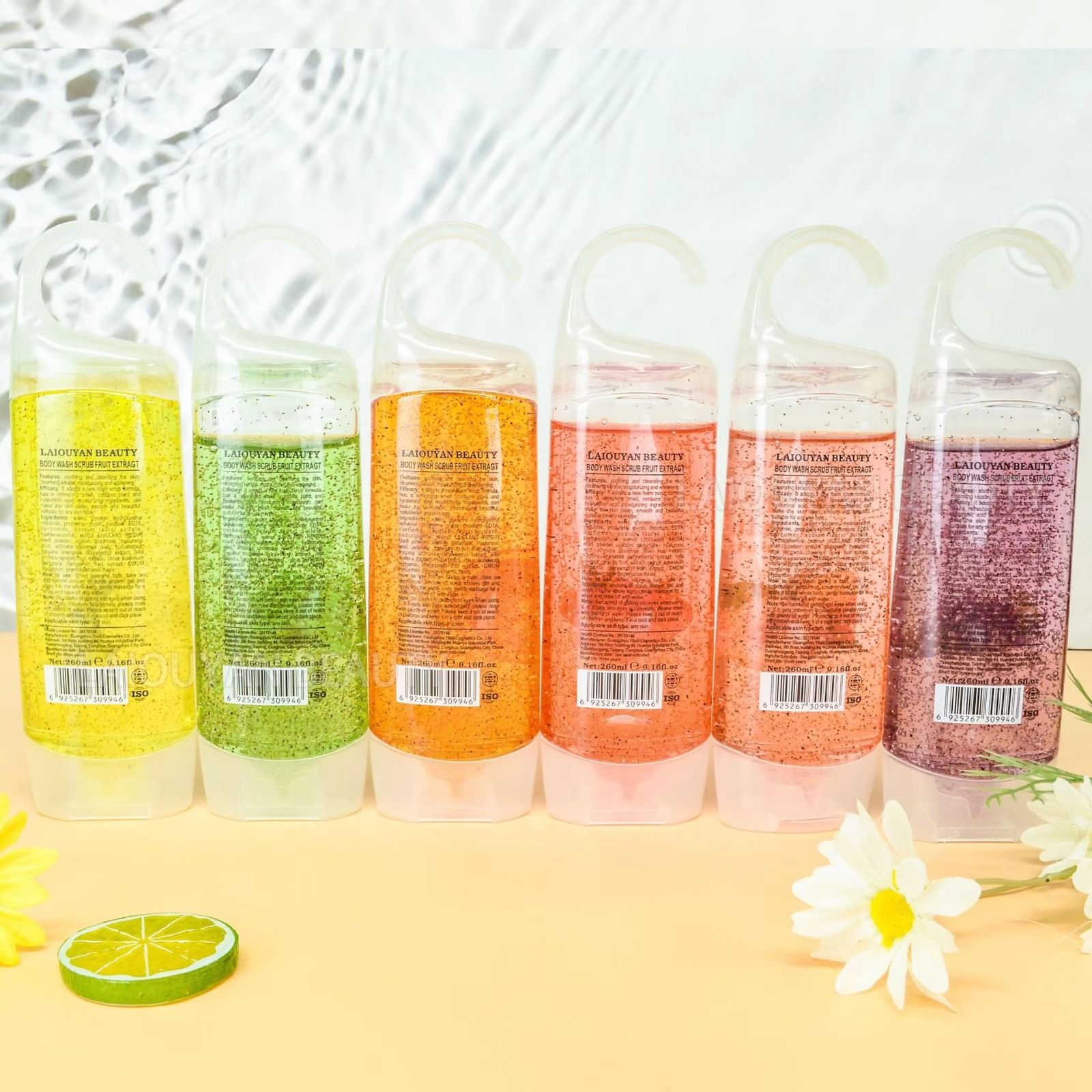 Natural Vegan Fruits Body Scrub Exfoliating Shower Gel Whitening Refreshing Skin Care Moisturizing Cleansing Bath Gel Soap