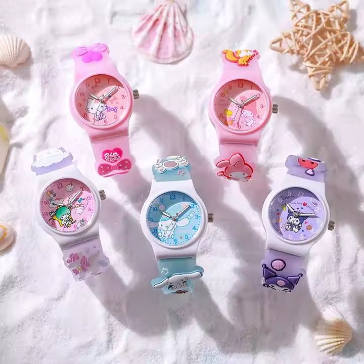 Cartoon Wrist Watch Cinnamoroll Quartz Watchband Cute Cat Waterproof Watch Kuromi Clock Smart Watch Girl Gift Kid Anime Toy