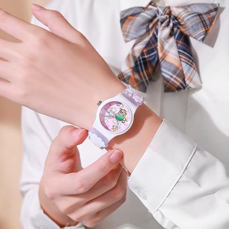 Cartoon Wrist Watch Cinnamoroll Quartz Watchband Cute Cat Waterproof Watch Kuromi Clock Smart Watch Girl Gift Kid Anime Toy