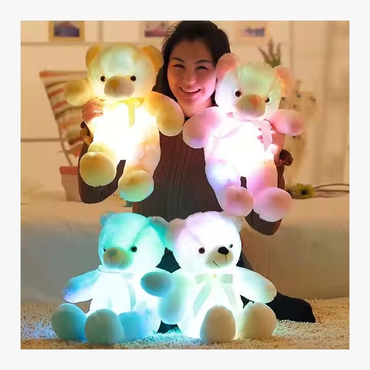 30cm Creative Light Up Giant Stuffed Teddy Bear LED Plush Toys Teddy Bear