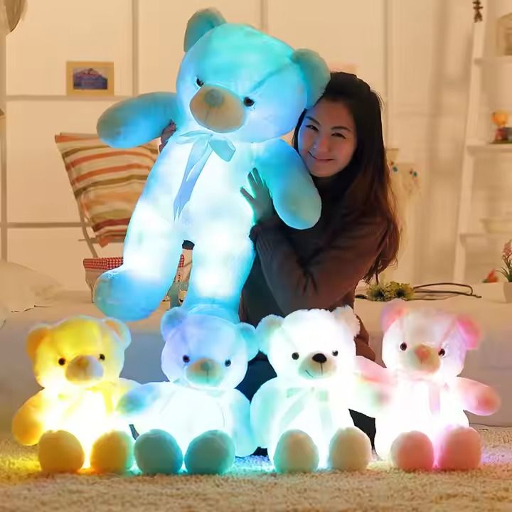 30cm Creative Light Up Giant Stuffed Teddy Bear LED Plush Toys Teddy Bear