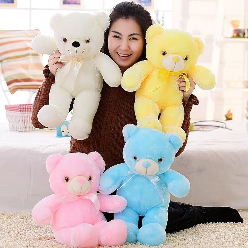 30cm Creative Light Up Giant Stuffed Teddy Bear LED Plush Toys Teddy Bear