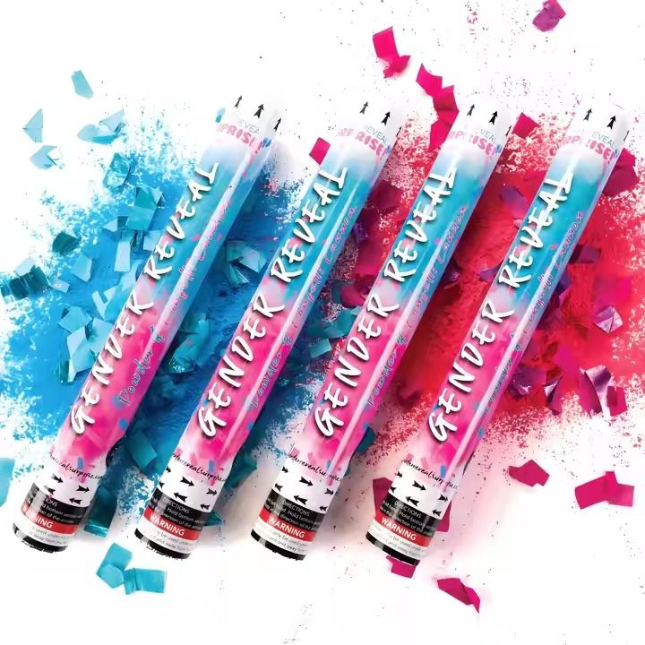 45cm ECO-friendly Gender Reveal Confetti Cannon with Biodegradable Confetti Powder for Baby Shower Party
