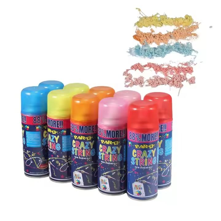 Wedding Christmas Birthday Party Decorations Colorful/Snow Streamer Handheld Silly Crazy String Spray