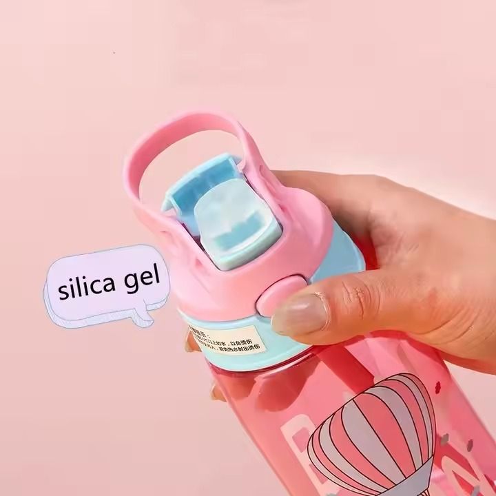 480ml Eco Friendly Portable Plastic Kids Water Bottle with Flip Straw BPA Free Sippy Cups Kids Water Bottle