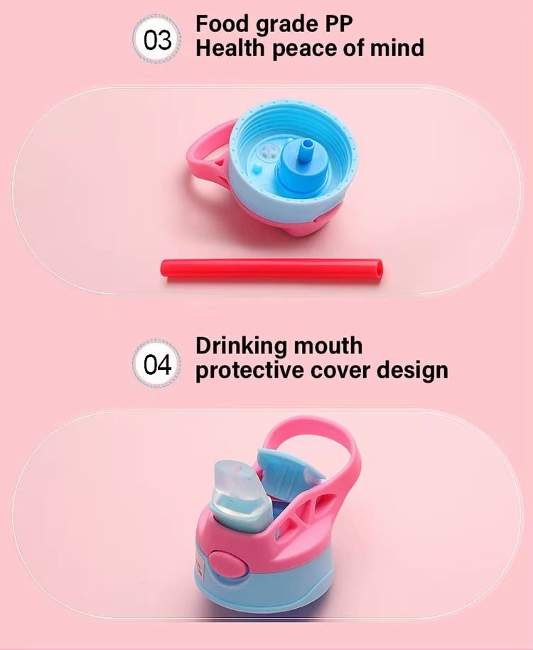 480ml Eco Friendly Portable Plastic Kids Water Bottle with Flip Straw BPA Free Sippy Cups Kids Water Bottle