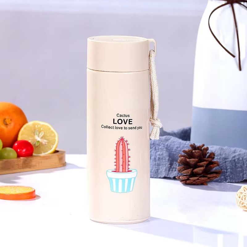 Glass Drinking Water Bottle Anti Scalding Hand Glass Cup With Plants Logo