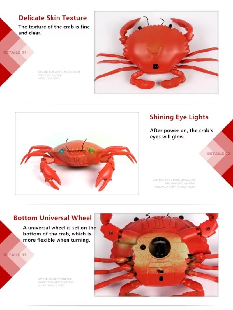 Rechargeable Electric Seafood Lifelike Rc Animal Identification Brain Development Crab Remote Control Crab