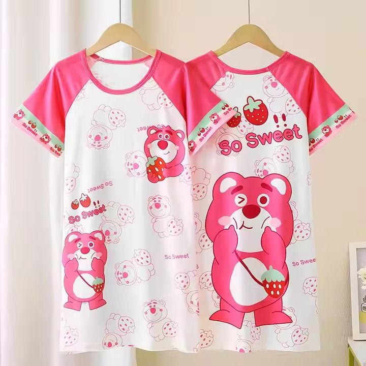 Girls Pyjamas Cotton Kids Wholesale Cartoon Summer Dress Short Sleeve Children Girls Sleepwear for Kids