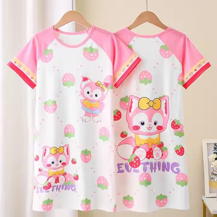 Girls Pyjamas Cotton Kids Wholesale Cartoon Summer Dress Short Sleeve Children Girls Sleepwear for Kids