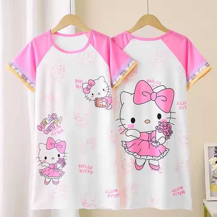 Girls Pyjamas Cotton Kids Wholesale Cartoon Summer Dress Short Sleeve Children Girls Sleepwear for Kids