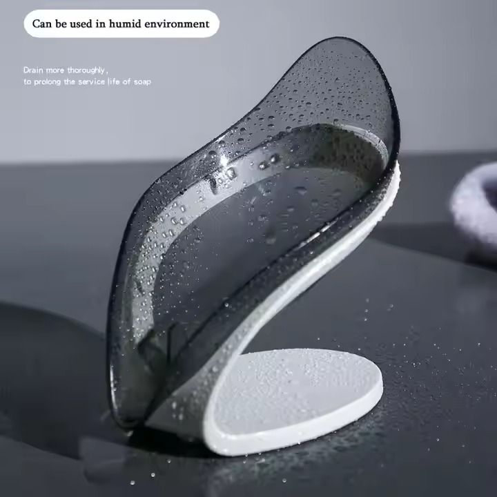 Creative Leaf Shaped Soap box Dish Bathroom No Hole Drain Soap tray Holder Leaf Soap rack