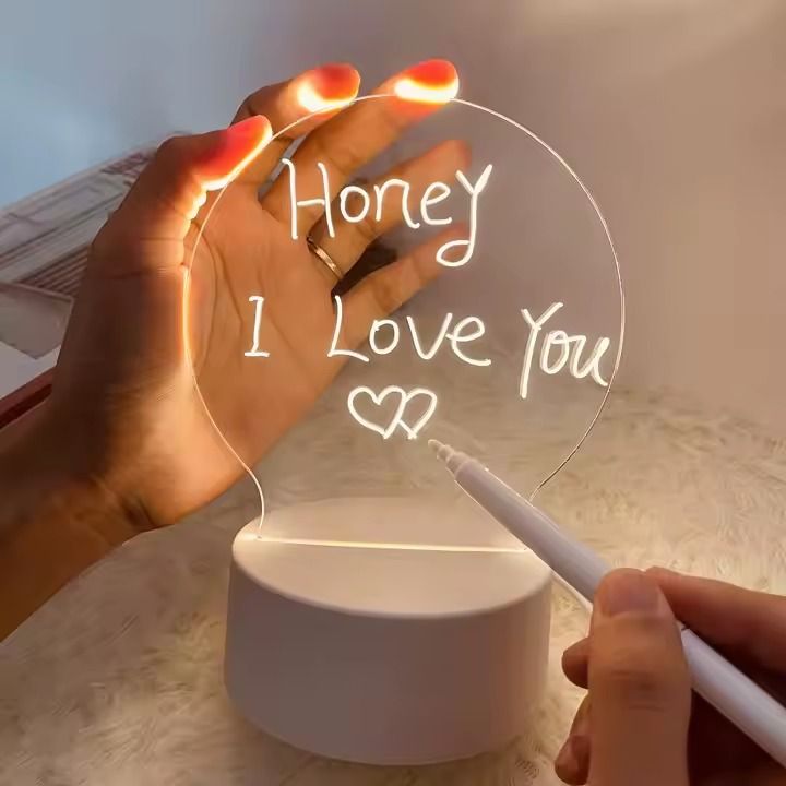 DIY Creative Led Acrylic glass Message baby kids writing board Memo Pads
