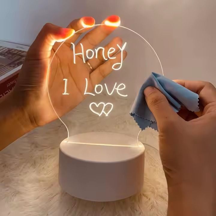 DIY Creative Led Acrylic glass Message baby kids writing board Memo Pads