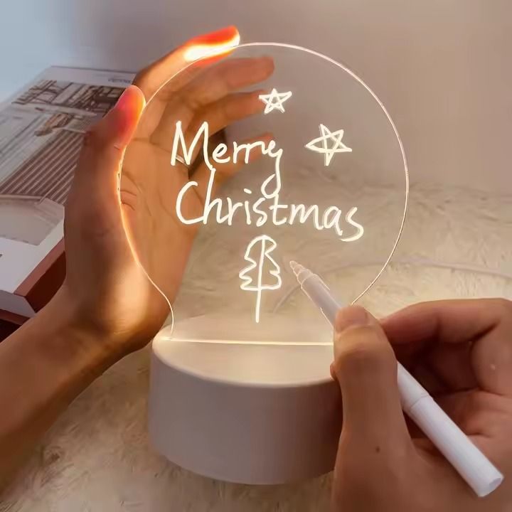 DIY Creative Led Acrylic glass Message baby kids writing board Memo Pads