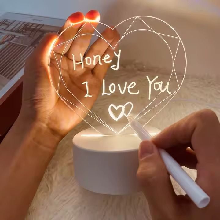 DIY Creative Led Acrylic glass Message baby kids writing board Memo Pads