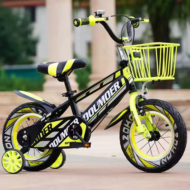 Outdoor Sports 16 Inch Girls Toddler Kid's Bicycles Iron Frame Children's Bicycle With Training Wheels & Basket