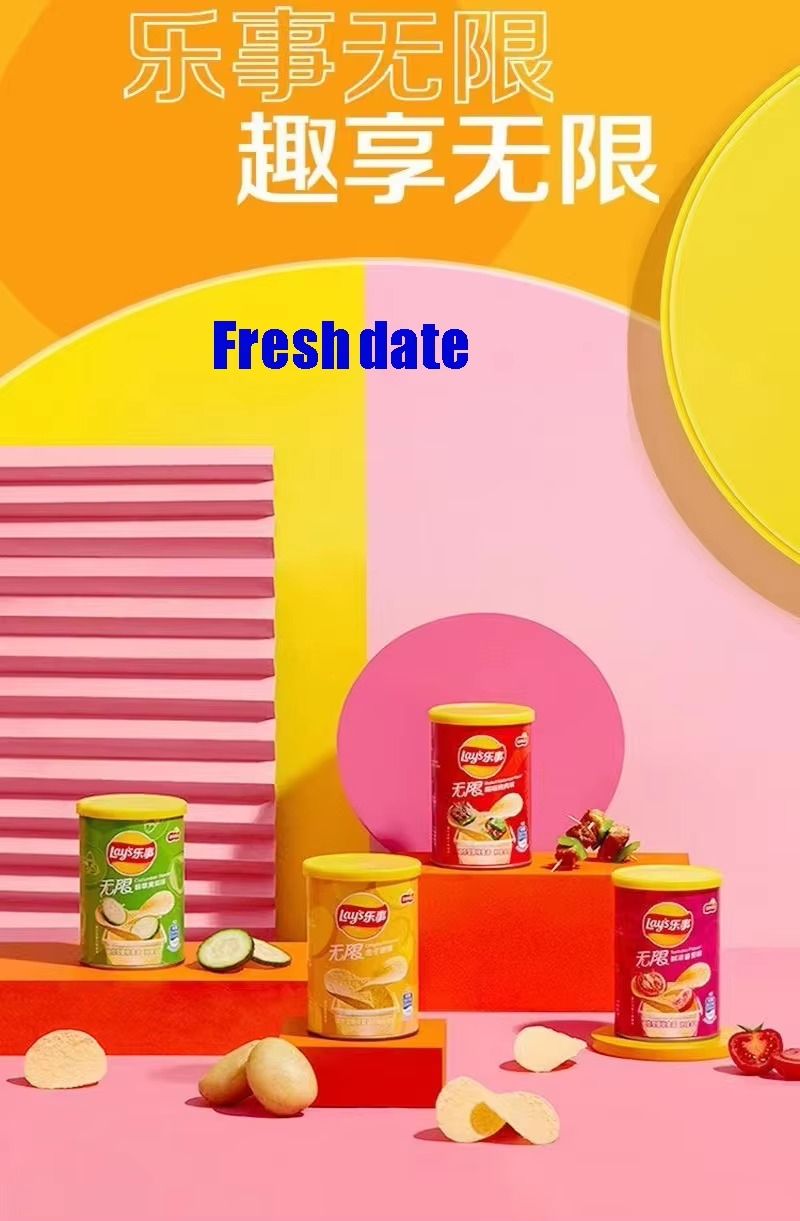 Canned Layss Potato Chips Exotic Spicy Snacks with Different Flavors