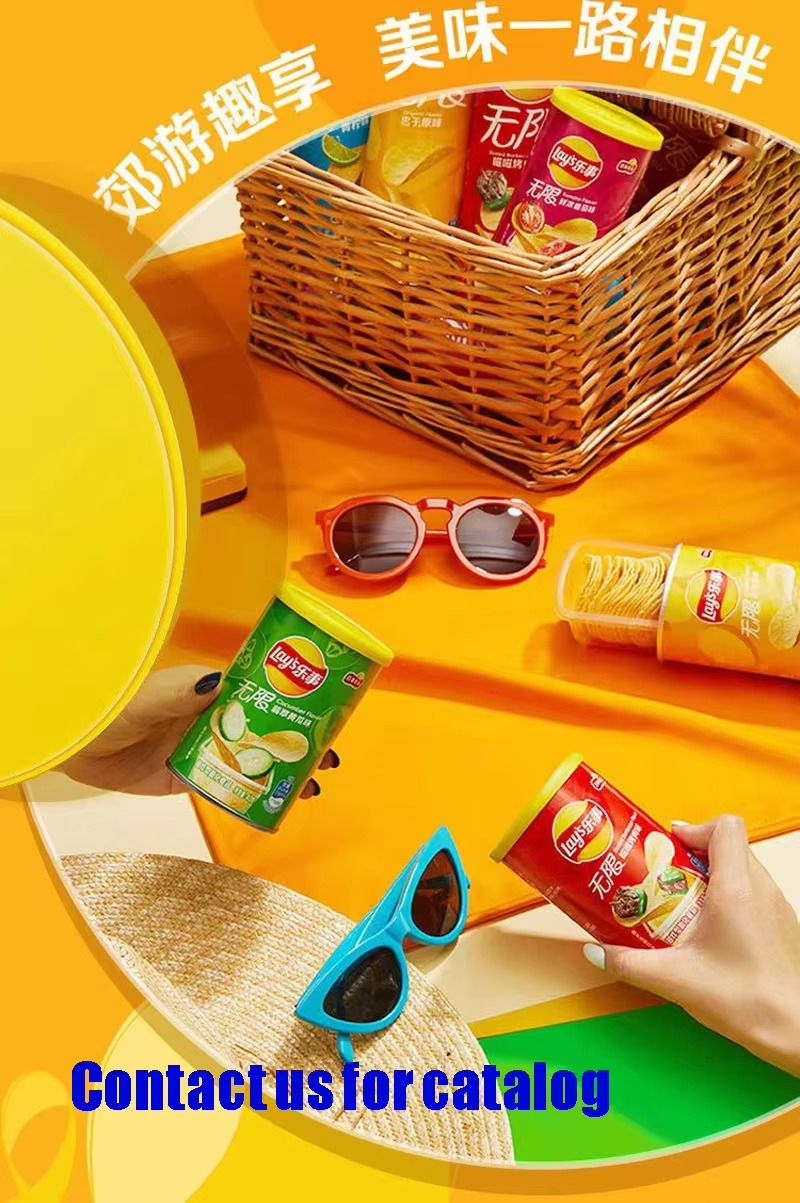 Canned Layss Potato Chips Exotic Spicy Snacks with Different Flavors