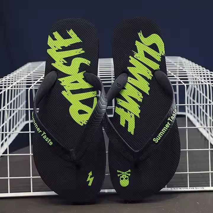 Beach Men's Slippers Outsole Red Colour Customize Rubber Slide Flip Flops