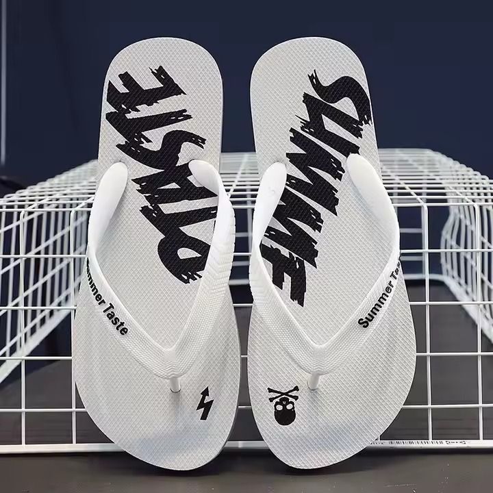 Beach Men's Slippers Outsole Red Colour Customize Rubber Slide Flip Flops