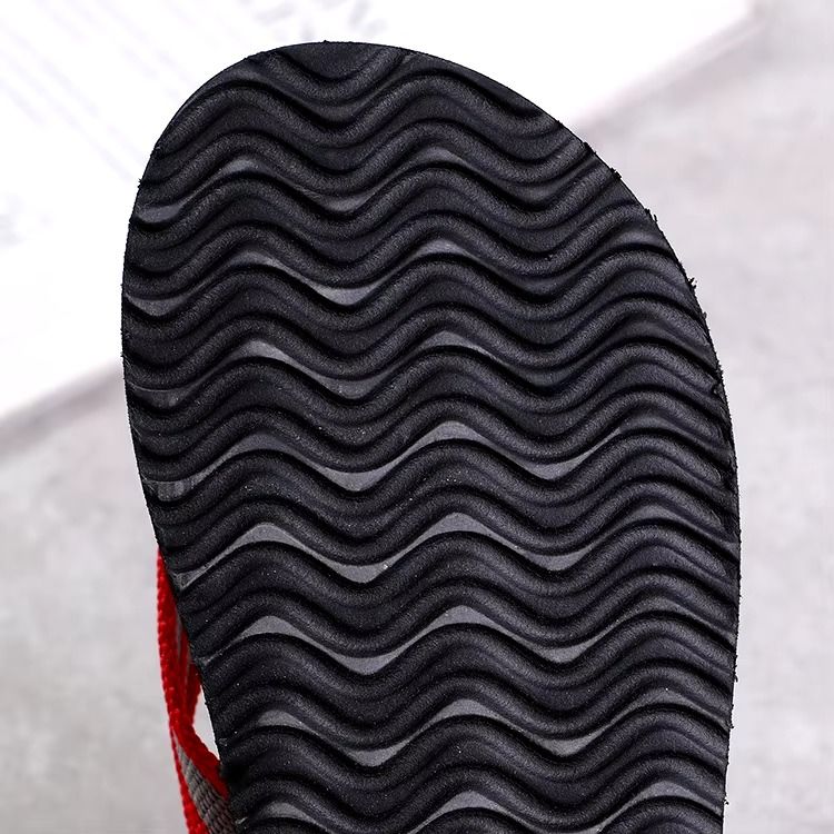 Summer men's indoor and outdoor non-slip slippers striped color matching beach leisure flip-flops