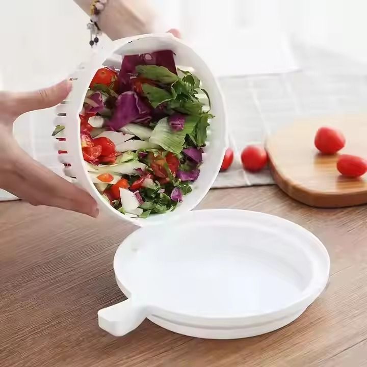Multifunctional Salad Cutter/Creative fruit Vegetable Cutting Salad Bowl Kitchen Easy Salad Cutter Bowl With Lid